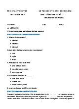 Đề thi học kỳ II môn tiếng Anh Lớp 11 - Năm học 2019-2020 - Trường THPT Trần Phú (Có đáp án)